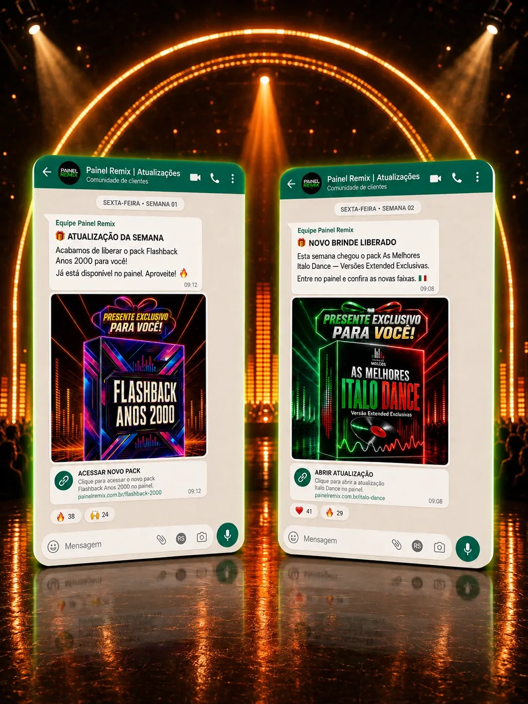 Atualizações do Painel Remix enviadas pela comunidade do WhatsApp